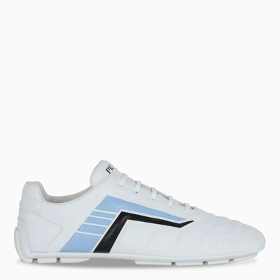 Shop Prada White/light Blue Rev Sneakers