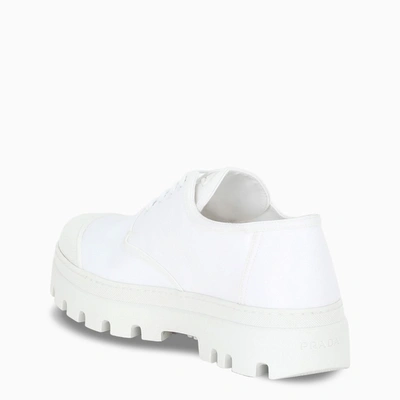 Shop Prada White Fasten Sneakers