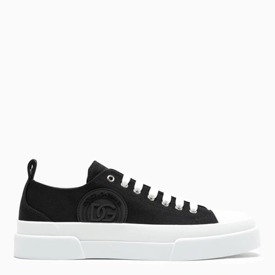 Shop Dolce & Gabbana Black And White Portofino Sneakers