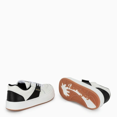 Shop Palm Angels White/black Leather Snow Sneakers