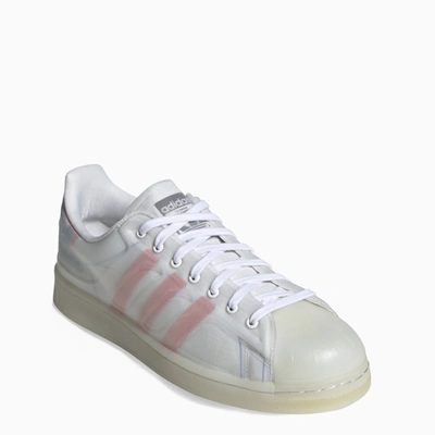 Shop Adidas Originals White/pink Superstar Futureshell Sneakers