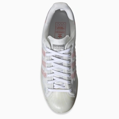 Shop Adidas Originals White/pink Superstar Futureshell Sneakers