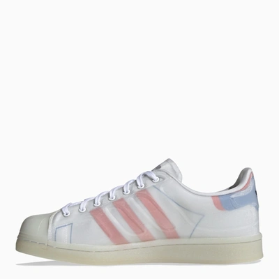 Shop Adidas Originals White/pink Superstar Futureshell Sneakers