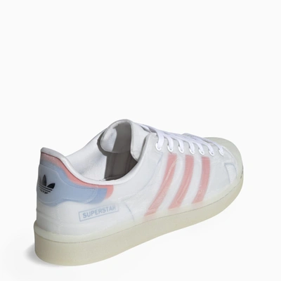 Shop Adidas Originals White/pink Superstar Futureshell Sneakers