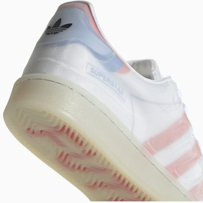 Shop Adidas Originals White/pink Superstar Futureshell Sneakers