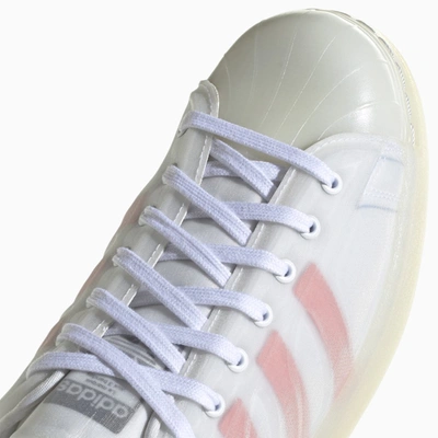 Shop Adidas Originals White/pink Superstar Futureshell Sneakers