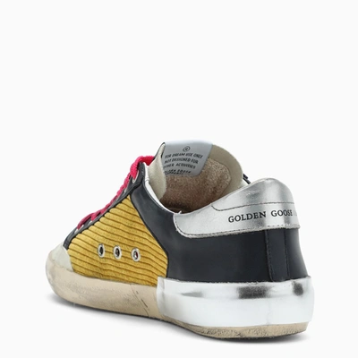 Shop Golden Goose Black/beige/yellow Superstar Sneakers In Multicolor