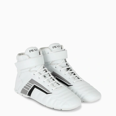 Prada Lace-up Chukka Boots In White