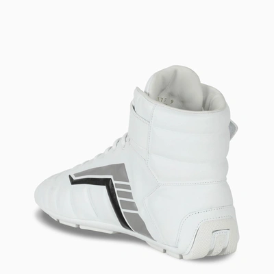 Shop Prada White/grey Rev High-top Sneakers