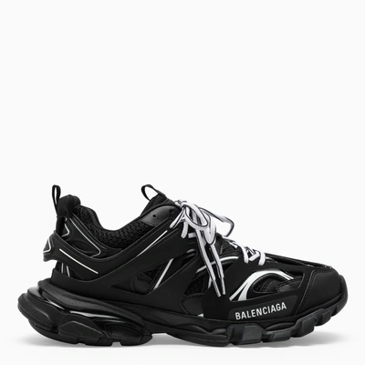 Shop Balenciaga Black And White Track Sneakers