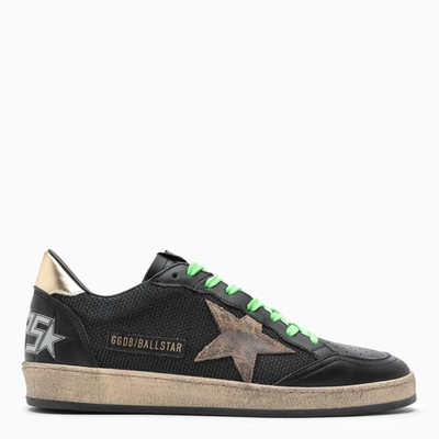 Shop Golden Goose Black/gold Ballstar Sneakers