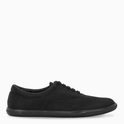 Prada Black Slip-on Sneakers In Black