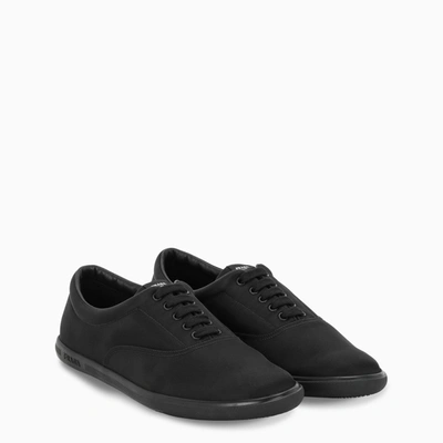 Prada Black Slip-on Sneakers In Black