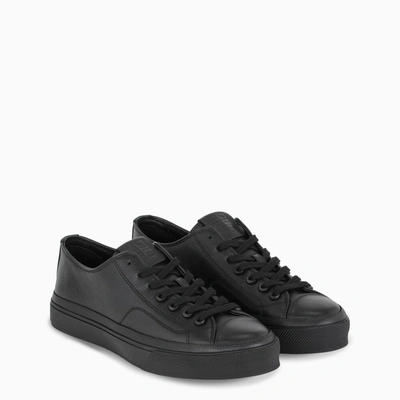 Shop Givenchy Black Leather City Sneakers