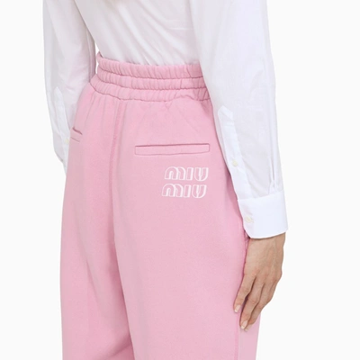 Shop Miu Miu Pink Jogging Trousers