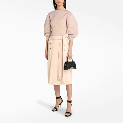 Shop Alexander Mcqueen Pink Leather Wallet Skirt