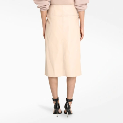 Shop Alexander Mcqueen Pink Leather Wallet Skirt