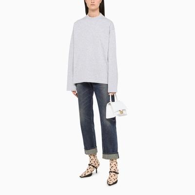 Shop Balenciaga Gray Long Sleeves T-shirt In Grey