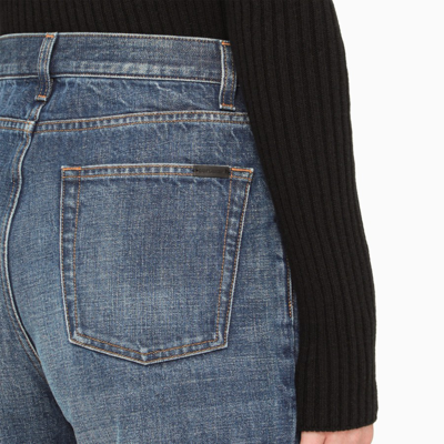 Shop Saint Laurent Blue Straight-cut Jeans