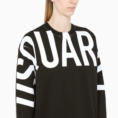 Shop Dsquared2 Black Sweatshirt With Contrasting Logo Lettering