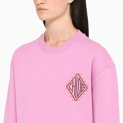 Shop Chloé Pink Sweatshirt With Contrasting Logo