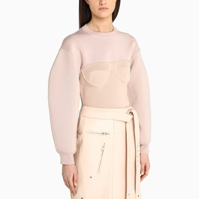 Shop Alexander Mcqueen Pink Ottoman Corset Sweater
