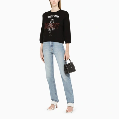 Shop Red Valentino Black Pullover With Embroidery