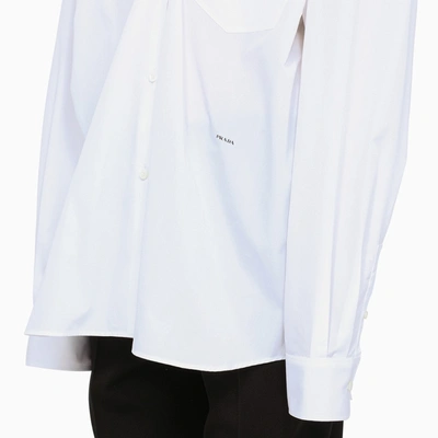 Shop Prada White Shirt With Black Suspenders