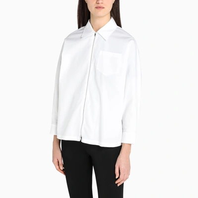 Shop Prada White Zipped Shirt