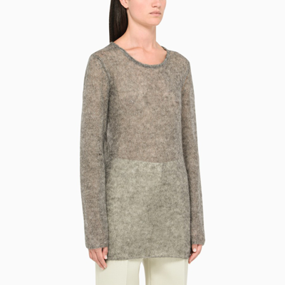 Shop Miu Miu Grey Semi-transparent Sweater In Black