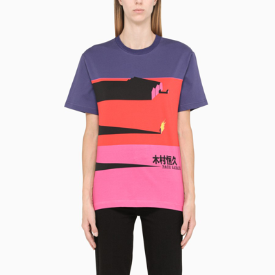 Shop Rabanne Colour-block Crewneck T-shirt In Pink