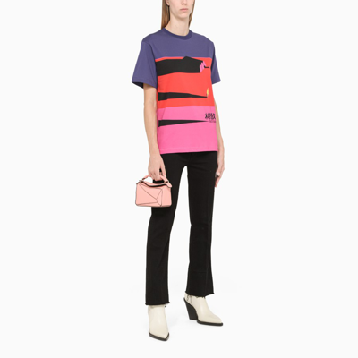 Shop Rabanne Colour-block Crewneck T-shirt In Pink