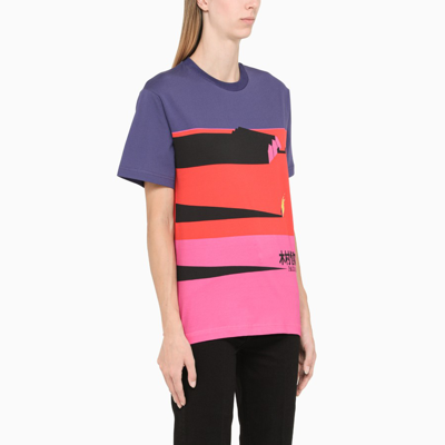 Shop Paco Rabanne Colour-block Crewneck T-shirt In Pink