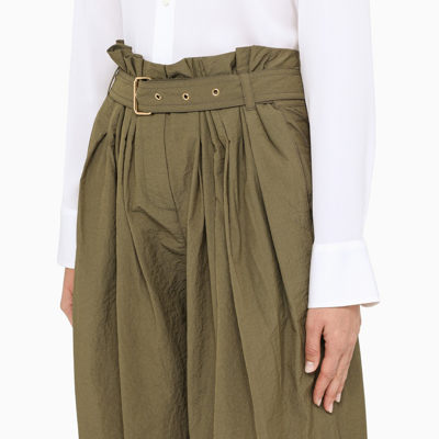 Shop Balmain Olive Green Six-pockets Trousers