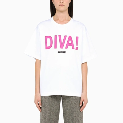 Shop Dolce & Gabbana Diva White T-shirt