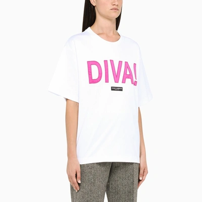 Shop Dolce & Gabbana Diva White T-shirt