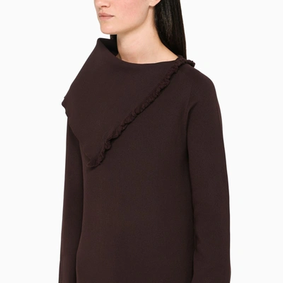 Jil Sander Asymmetric Collar Maxi Dress In Brown