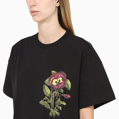 Shop Kenzo Black T-shirt With Contrasting Print