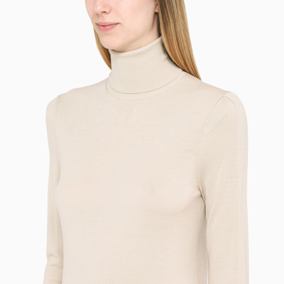 Shop Chloé Beige Wool Turtle Neck Sweater