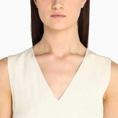 Shop Jil Sander Beige Top With Asymmetric Cut In White