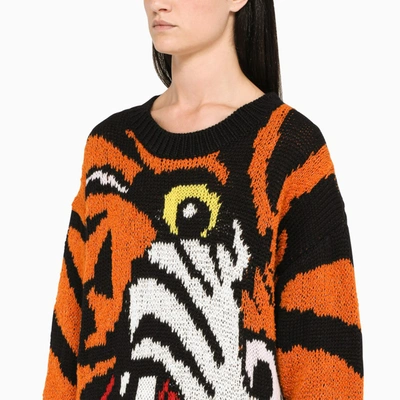 Shop Dsquared2 Multicolour Pullover With Tiger In Multicolor