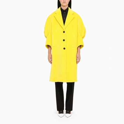 Shop Prada Oversize Yellow Coat