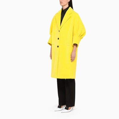 Shop Prada Oversize Yellow Coat