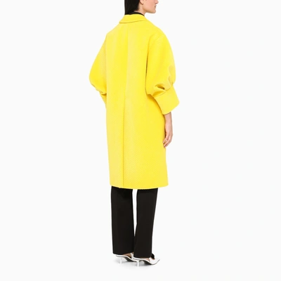 Shop Prada Oversize Yellow Coat