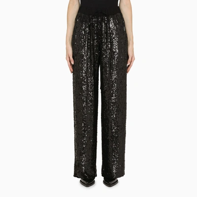 Shop P.a.r.o.s.h Black Sequin Embellished Trousers