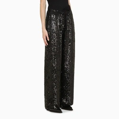 Shop P.a.r.o.s.h Black Sequin Embellished Trousers