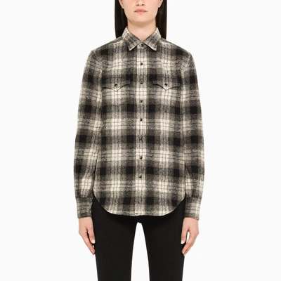 Shop Saint Laurent Checked Western Shirt In Multicolor