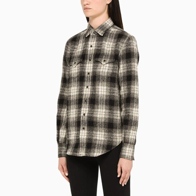 Shop Saint Laurent Checked Western Shirt In Multicolor