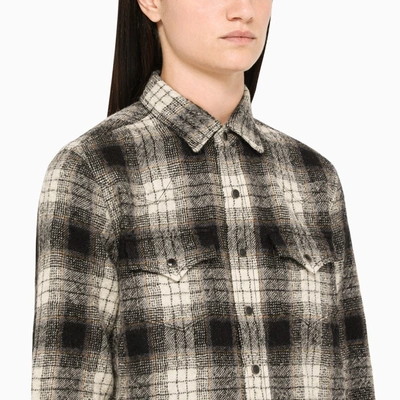 Shop Saint Laurent Checked Western Shirt In Multicolor