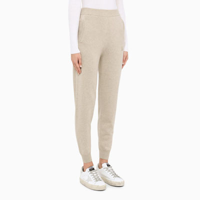 Shop Max Mara Light Grey Jogging Trousers In Beige